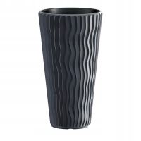 Ghiveci decorativ de flori, rotund, inalt, antracit, 18/45 L, 39x70.8 cm, Sandy Slim 