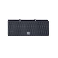 Jardiniera decorativa, sistem irigare, imitatie ratan, antracit, 30 L, 60x25x24 cm, Rato Case Old