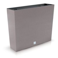 Jardiniera decorativa, imitatie ratan, cafeniu, 58x18x49.8 cm, Rato Case Old
