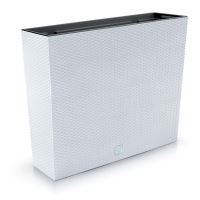 Jardiniera decorativa, imitatie ratan, alb, 58x18x49.8 cm, Rato Case Old