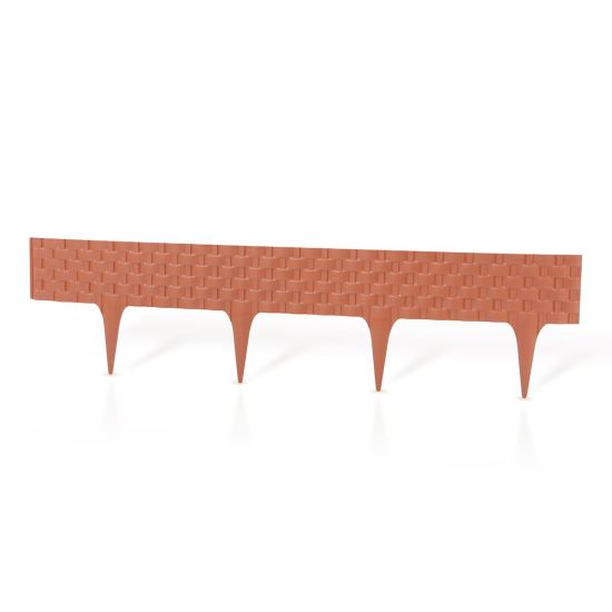 Gard pentru gradina din plastic flexibil, aramiu, model ratan, set 3 buc, 82x9.5/20 cm, 2.40 m, Gardenplast