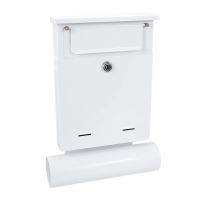 Cutie postala, cu loc pentru ziar, alb, format B6, 23x6.5x33.5 cm, Damech