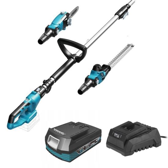 Unealta dublu functionala, drujba, fierastrau gard viu, cu acumulator 2 Ah, incarcator 18 V Li-ion, SAS+ALL, Dedra 